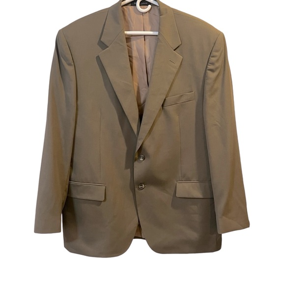 CHAPS suit coat sports jacket taupe color wool large. Beautiful lining - Picture 1 of 8